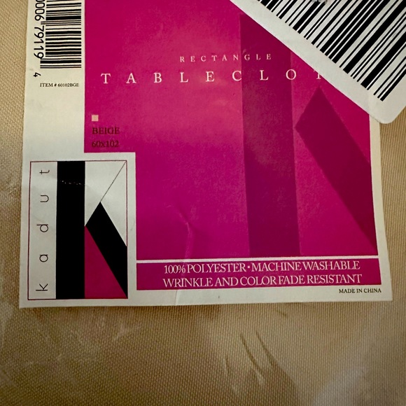 NWT beige tablecloth (60x102) - Picture 1 of 3